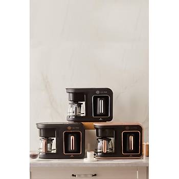 Karaca Hat�r Plus 5 in 1 Essential K�zde ve S�tl� T�rk Kahvesi ve Filtre Kahve Makinesi Rosie Brown