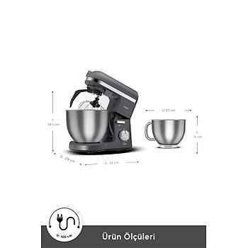 Karaca  Mastermaid Chef Pro �ift Kollu 1500 W Mutfak �efi Gri