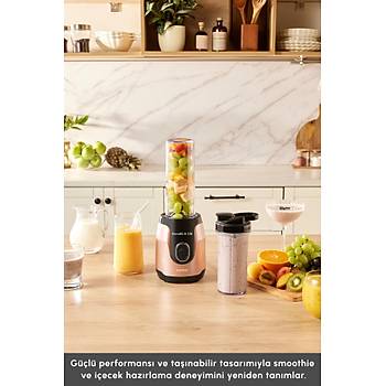 Karaca Blendfit Go Rosegold Personal Ki�isel Smoothie Blender Buz K�r�c�l� �ift Hazne  600ml & 400ml