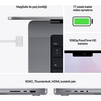 Apple MacBook M1 Pro Çip 16GB 512GB macOS 16
