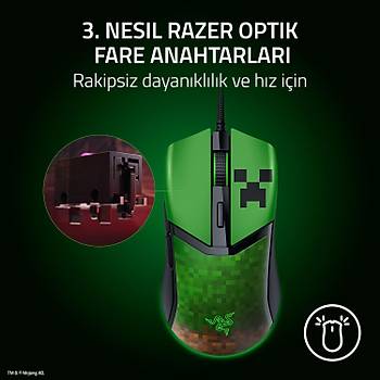 Razer Cobra Minecraft Edition RZ01-04650200-R3M1 RGB Optik Kablolu Oyuncu Mouse