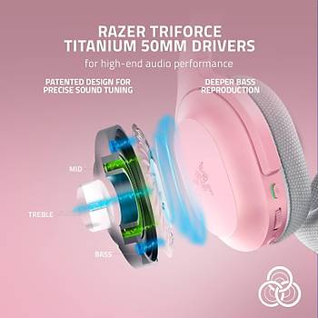 Razer Barracuda Quartz Kablosuz Pembe Oyuncu Kulaklk RZ04-03790300-R3M1