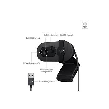 Logitech Brio 100 Siyah 960-001585 Full HD 1080P Mikrofonlu Webcam