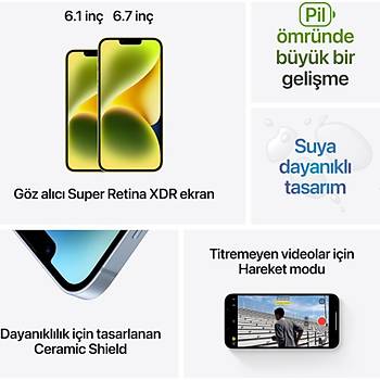 APPLE IPHONE 14 256 GB SARI MR3Y3TU 2 YIL APPLE TURKIYE GARANTILI