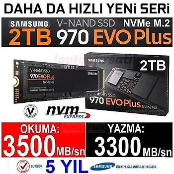 Samsung 970 EVO Plus 2TB MZ-V7S2T0BW 3500MB-3300MB/Sn PCIe 3.0 x4 NVMe M.2 SSD 5 YIL Samsung TURKIYE Garantili