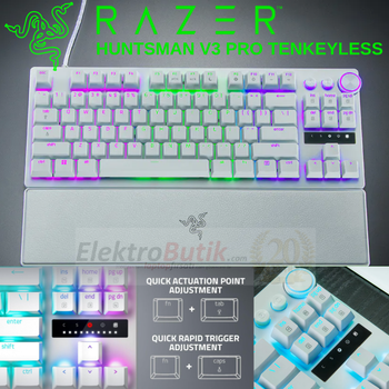 Razer Huntsman V3 Pro Beyaz RGB TKL Analog Optical Switch Kablolu Oyuncu Klavyesi RZ03-04981700-R3M1