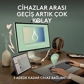 Logitech Pebble Keys 2 K380S 920-011859 Siyah TKL Q Kablosuz Klavye