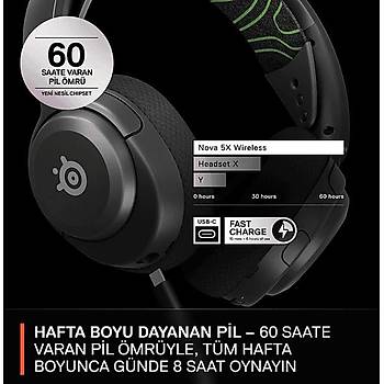 Steelseries Arctis Nova 5X Siyah SSH61676 Kablosuz Oyuncu Kulakl�k 2 YIL STEELSERIES TURKIYE GARANTILIDIR
