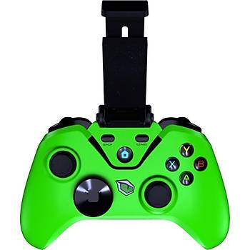 Pusat Clutch Titresim Geri Bildirimli Cift Mod Kablosuz Bluetooth ve 2.4 GHz Gamepad Yesil