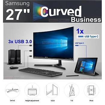 Samsung LC27H800FCMXUF 27 DP+HDMI 1XUSB-C+3XUSB VA PANEL AYARLI STAND