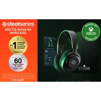 Steelseries Arctis Nova 5X Siyah SSH61676 Kablosuz Oyuncu Kulakl�k 2 YIL STEELSERIES TURKIYE GARANTILIDIR