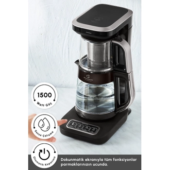 Karaca �aysever Robotea Pro Connect 4 in 1 Konu�an Cam �ay Makinesi Silver