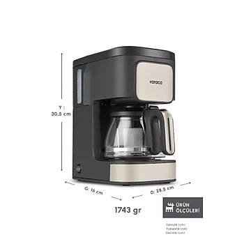 Karaca Just Coffee Aroma 2 In 1 Filtre Kahve ve �ay Demleme Makinesi Bej