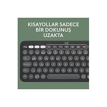 Logitech 920-012245 Grafit Pebble 2 Combo �oklu Sessiz Kablosuz T�rk�e Q Klavye Mouse Seti