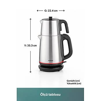 Homend Royaltea 1711h �elik �ay Makinesi Inox Siyah