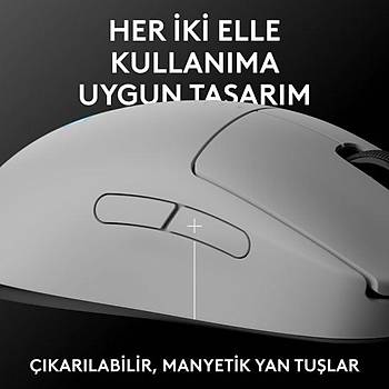 Logitech G Pro 2 L�ghtspeed Beyaz 910-007303 44K Hero 2 Optik LIGHTSYNC RGB �arjl� 80gram Kablosuz Oyuncu Mouse