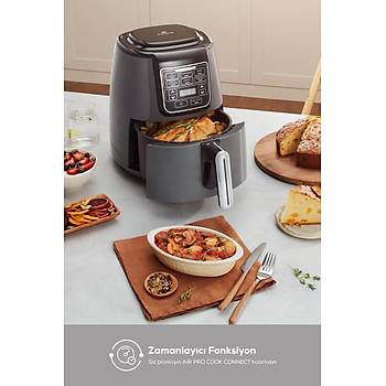 Karaca Connect Air Pro Cook XL 2 in 1 Uzaktan Eri�imli Airfryer Shadow Grey 4L