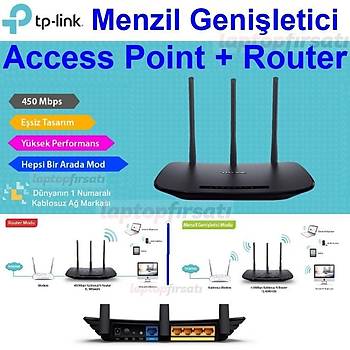 TP-LINK TL-WR940N 450Mbps Kablosuz WPS Access Point/Router/Menzil Geniþletici