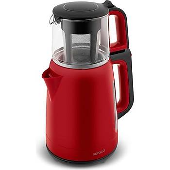 Karaca Mega Tea 1501 Cam �ay Makinesi Cherry Red 1500 W