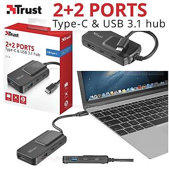 TRUST 21321 2 Port USB-C + 2 Port USB 3.1 TO USB TYPE C HUB 