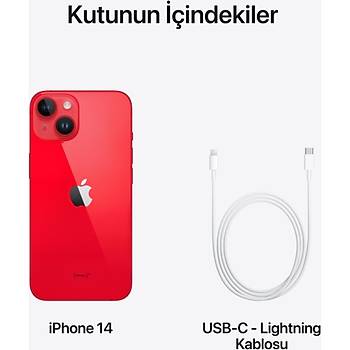 APPLE IPHONE 14 256 GB KIRMIZI PRODUCT RED MPWH3TU/A 2 YIL APPLE TURKIYE GARANTILI