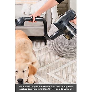 Karaca Vantuz Power UP Pro �arjl� Dikey S�p�rge Black Chrome