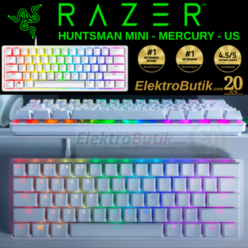 Razer Huntsman Mini Mercury Edition US Layout RGB %60 TKL Purple Switch Kablolu Mekanik Oyuncu Klavyesi RZ03-03390300-R3M1