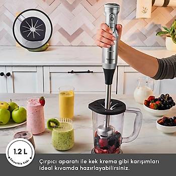 Karaca Mastermaid Prosteel Cam Mutfak Robotu Uzun Blender Ayakl� 6 B��akl� 2500 W Galaxy Grey