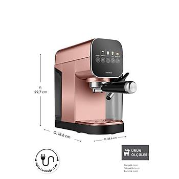 Karaca Mycaffee Barista S20 Entegre S�t Hazneli Otomatik Espresso Ve Latte Makinesi Copper