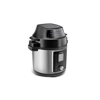 Karaca Cooker Elektrikli 17 Program Bas�n�l� Buharl� Pi�irici Pilav Yo�urt Inox 1000W 6L