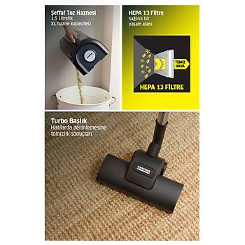 Karcher VCC 4 CycloneX 800 W Toz Torbas�z Elektrikli S�p�rge 1.349-420.0