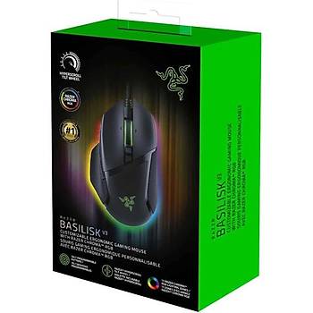 Razer Basilisk V3 Siyah RZ01-04000100-R3M1 RGB 26K Optik Kablolu Oyuncu Mouse