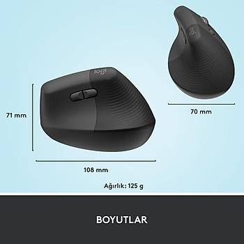 LOGITECH LIFT GELISMIS ERGONOMIK DIKEY MOUSE SIYAH 910-006473