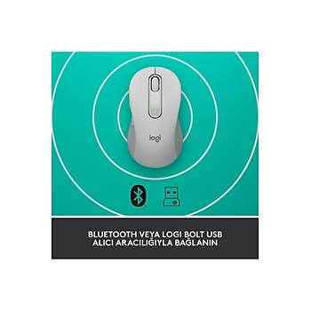 Logitech M650 Signature 910-006238 Beyaz Sessiz B�y�k Boy Sa� El Optik Kablosuz Mouse