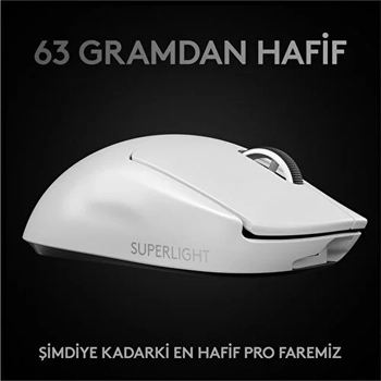 LOGITECH G PRO X SUPERLIGHT HERO 25.600 DPI 400 IPS LIGHTSPEED KABLOSUZ BEYAZ 910-005943