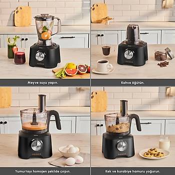 Karaca Mastermaid Power Multifunctional 10 in 1 Mutfak Robotu 2000W Black