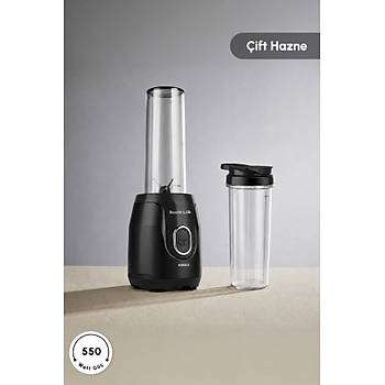 Karaca Blendfit Go Siyah Personal Ki�isel Smoothie Blender Buz K�r�c�l� �ift Hazne  600ml & 400ml