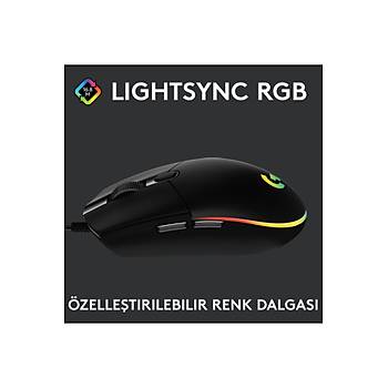 Logitech 910-005823 G102 LightSync Black 8000DPI 6 Tu� Optik RGB Siyah Kablolu Gaming (Oyuncu) Mouse
