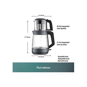 Homend Infinity XL 1764H 1900 WATT Cam �ay Makinesi Antrasit Siyah