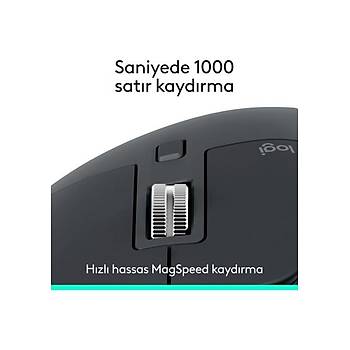 Logitech Mx Master 3s Bluetooth Edition Performans 8000 Dp� Optik Sens�rl� Sessiz Kablosuz Mouse, Siyah