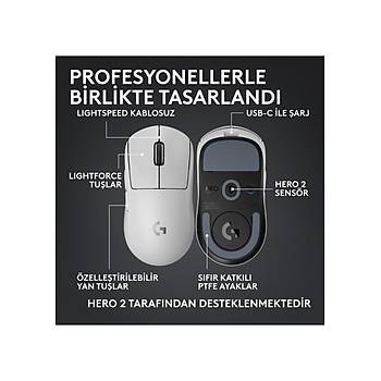 Logitech G PRO X Superlight 2C Beyaz 910-007539 44K Lightspeed Hero 2 Optik �arjl� 51gram Kablosuz Oyuncu Mouse