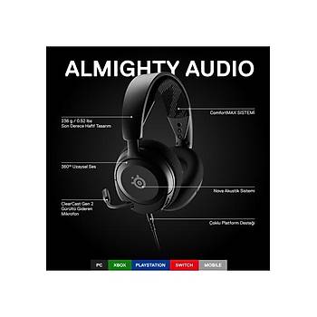 Steelseries Arctis Nova 1 Siyah SSH61606 Kablolu Multi-System Oyuncu Kulakl�k 2 YIL STEELSERIES TURKIYE GARANTILIDIR