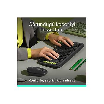 Logitech POP ICON Bluetooth Klavye Mouse Seti Grafit 920-013075