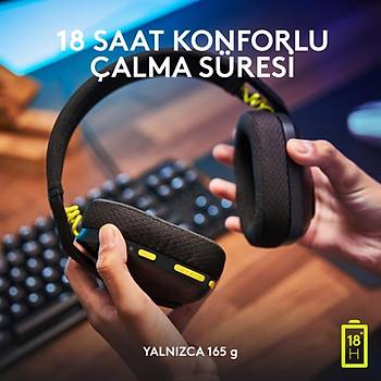 LOGITECHG G435 LIGHTSPEED KABLOSUZ OYUNCU KULAKLIGI SIYAH 981-001050