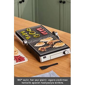 Karaca Biogranit Inox Tost Makinesi 2000 W 4 Kademe Pi�irme Ayarl� �elik G�vde Granit Izgara Plaka