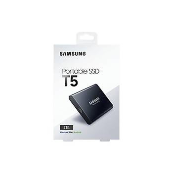 Samsung T5 2TB Taþýnabilir Harici USB 3.1 SSD MU-PA2T0B/WW Siyah (3 Yýl Samsung Türkiye Garantili)