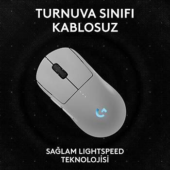 Logitech G Pro 2 L�ghtspeed Beyaz 910-007303 44K Hero 2 Optik LIGHTSYNC RGB �arjl� 80gram Kablosuz Oyuncu Mouse