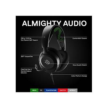 Steelseries Arctis Nova 1X Siyah SSH61616 Coklu Sistem Kablolu Oyuncu Kulaklik