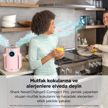 Shark Neverchange5 Compact Pro Hava Temizleyici Pembe Rose HP072EUPK