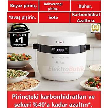 Instant Pot H�zl� Pilav Pi�irici ve Buharl� Pi�irici 20 Porsiyon 2.8 Lt.